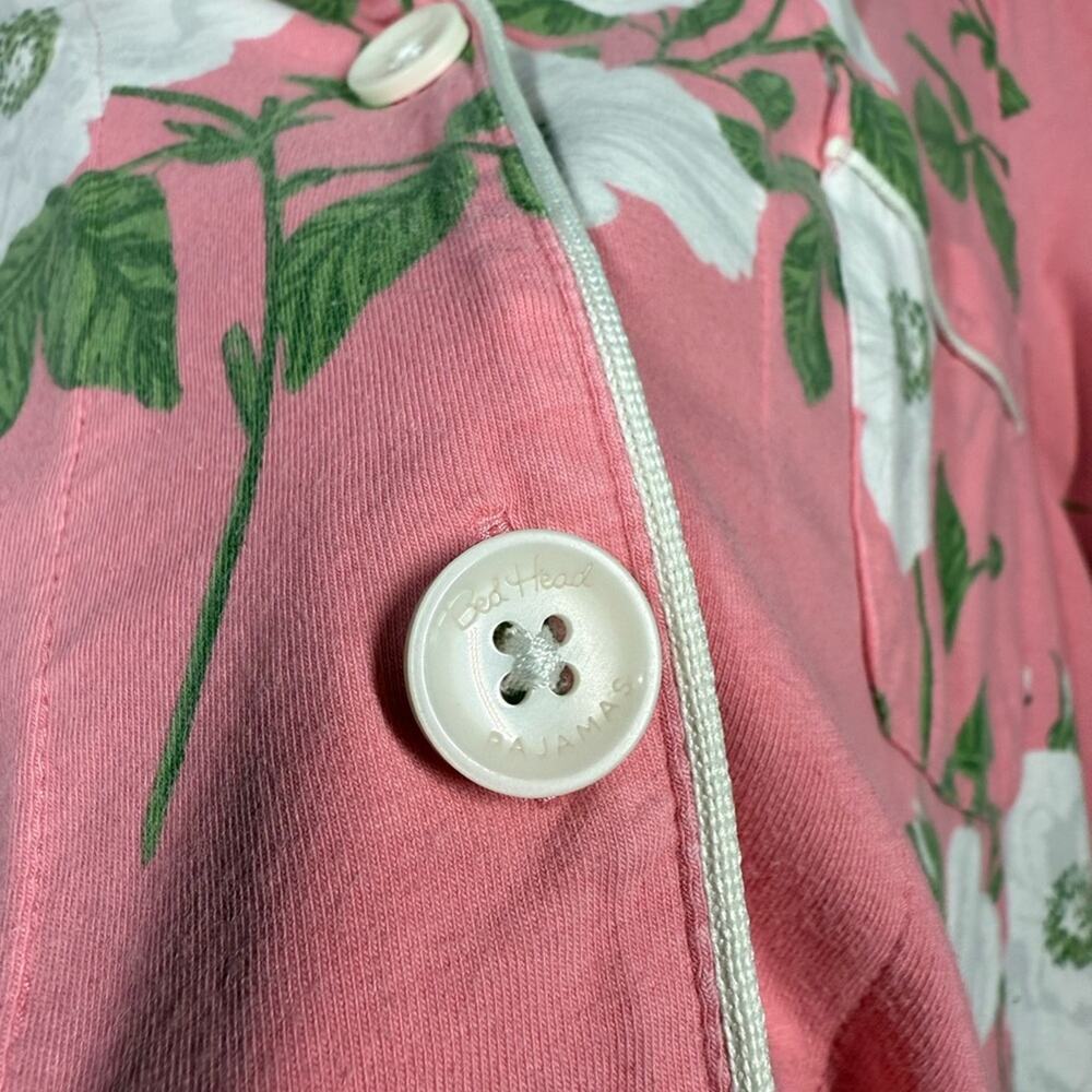 BedHead PJs Pink Magnolias Long Sleeve Classic Stretch Jersey PJ Top Sz Large - Picture 3 of 6